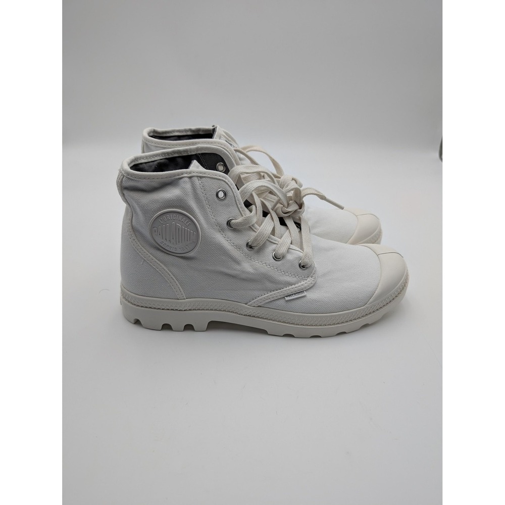 Palladium Boots Womens Size 11 White Ankle Combat Lace Up Lug‎ Sole 92352-116-M